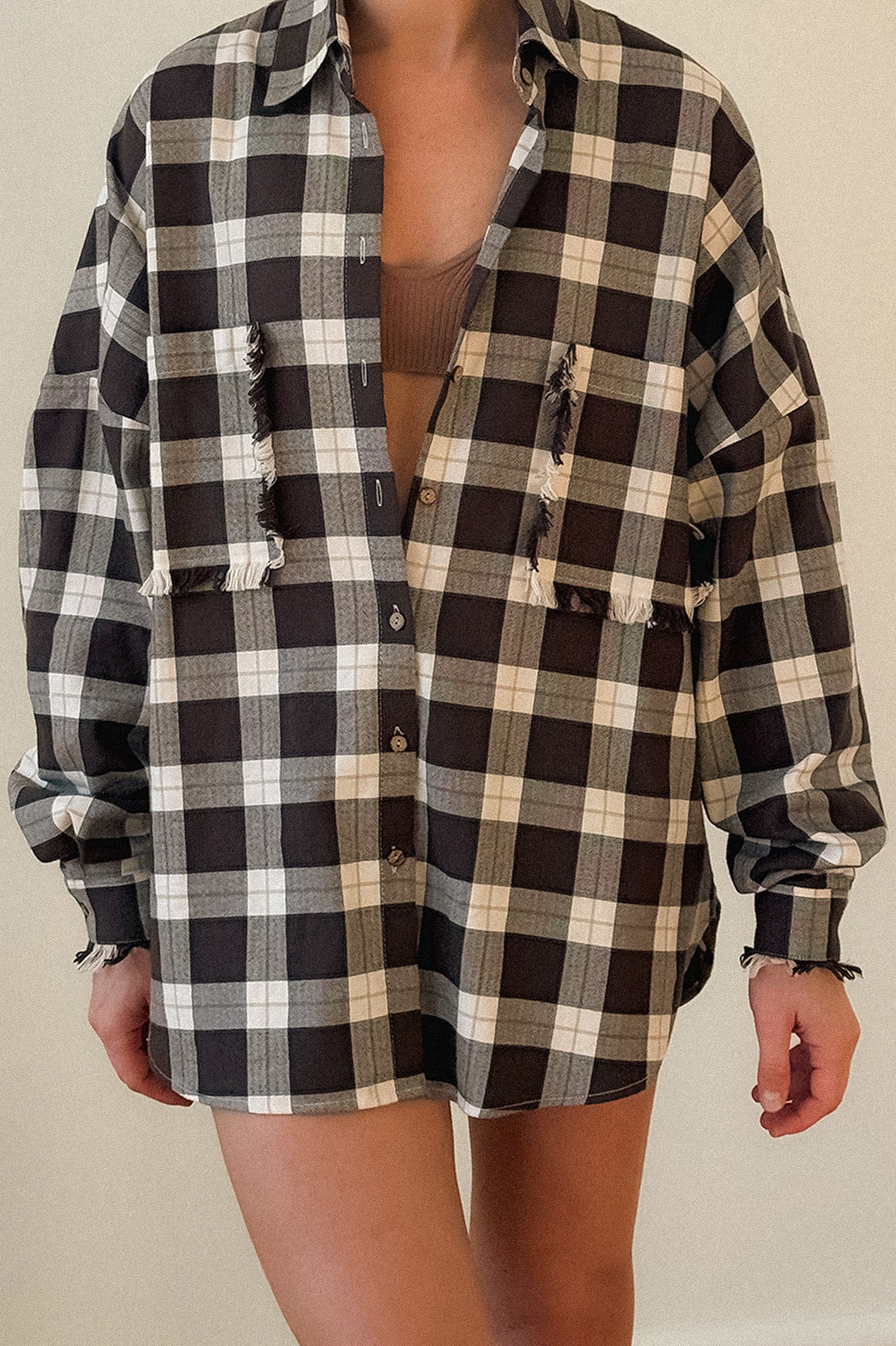 KOSZULA FLANELOWA SHARKI CHOCOLATE - ORGANIC COTTON