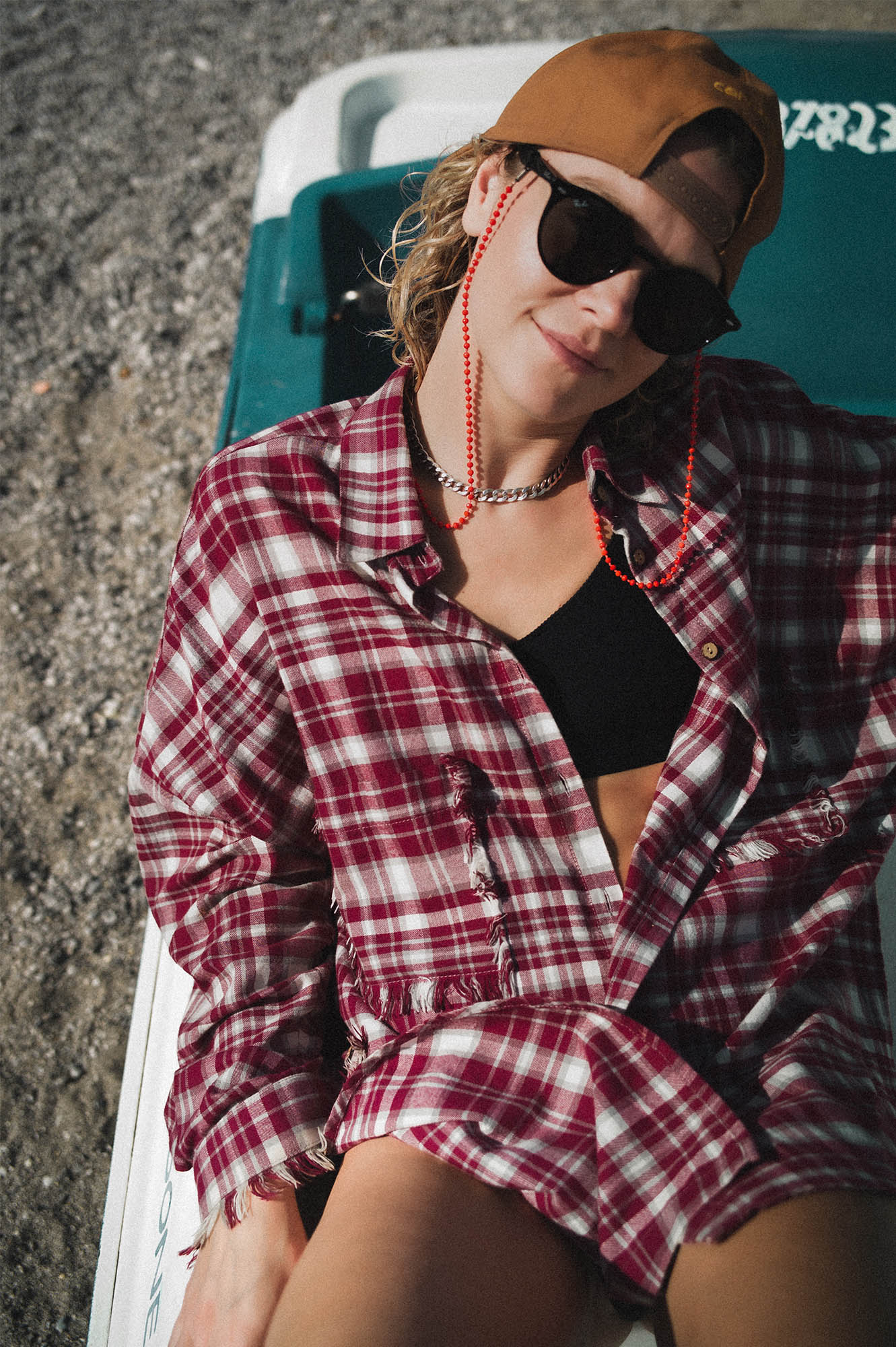 KOSZULA FLANELOWA SHARKI BURGUNDY - ORGANIC COTTON