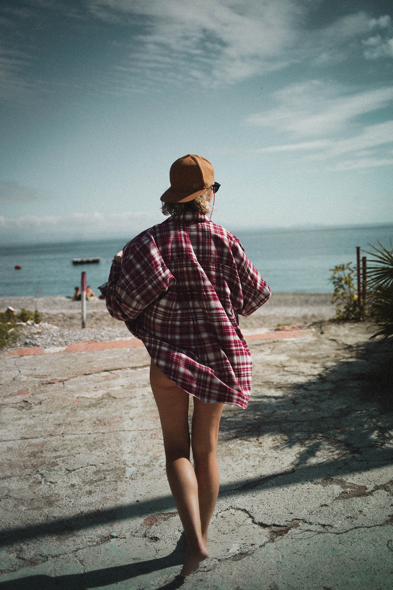 KOSZULA FLANELOWA SHARKI BURGUNDY - ORGANIC COTTON