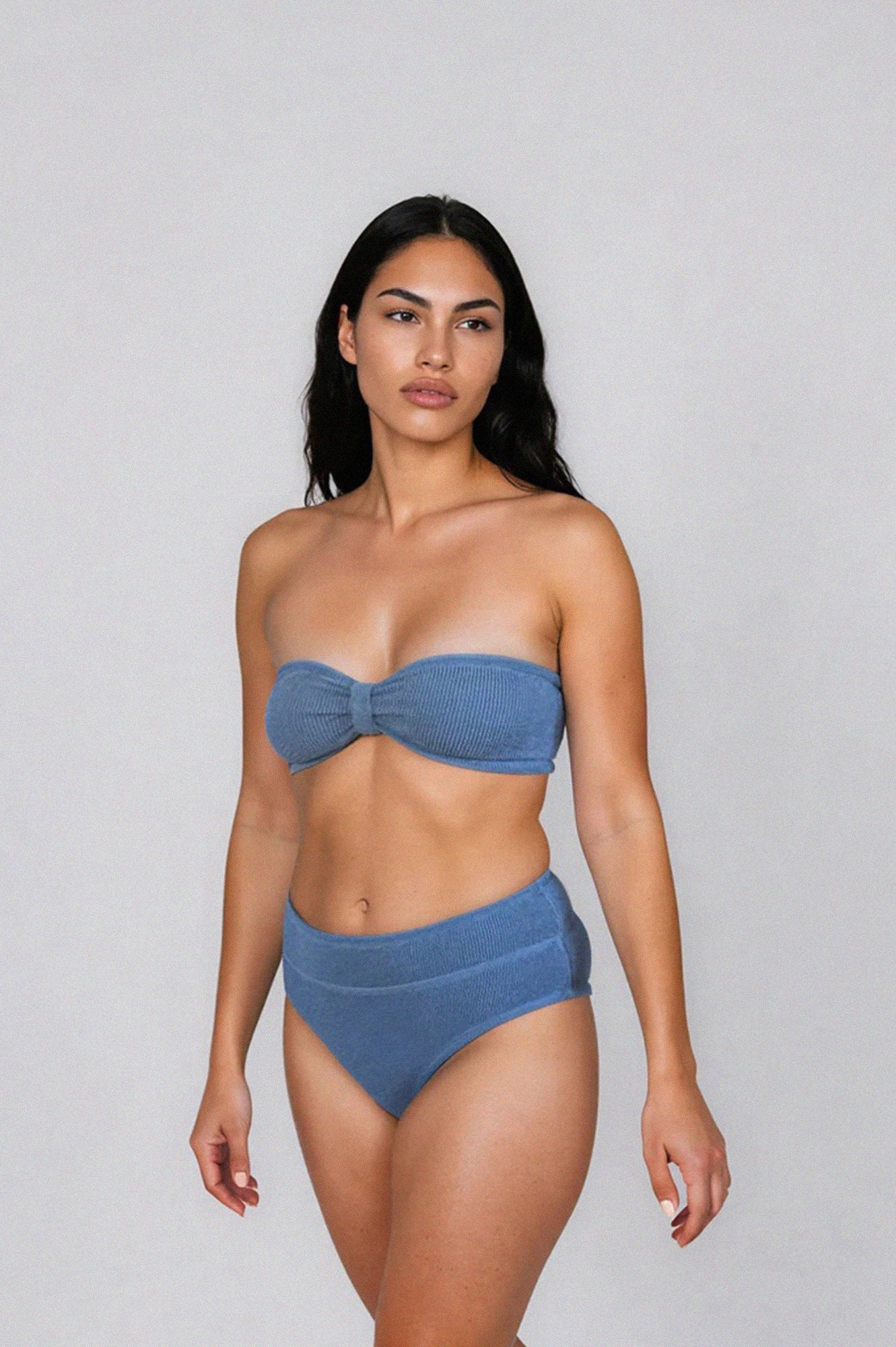 HIGH WAIST BOTTOM BORA BORA - CRINKLE RECYCLED blue