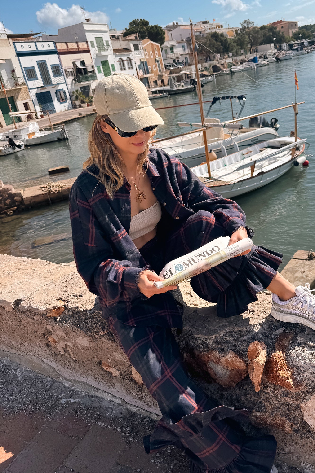 KOSZULA FLANELOWA SHARKI NAVY BLUE - ORGANIC COTTON