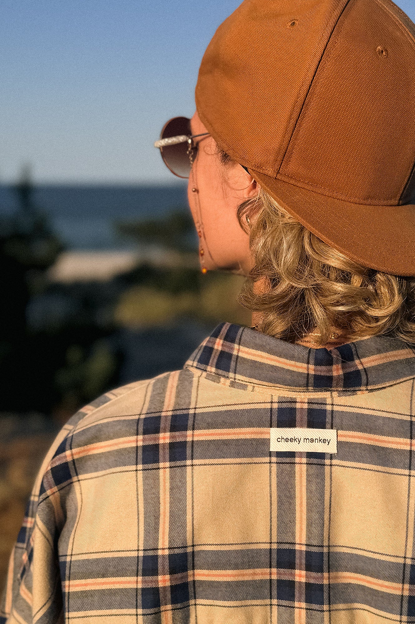 KOSZULA FLANELOWA SHARKI WARM BEIGE - ORGANIC COTTON